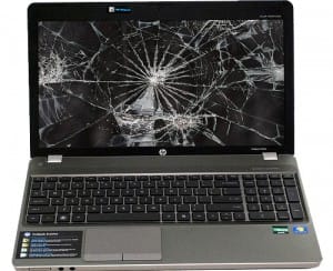 Laptop with a broken screen